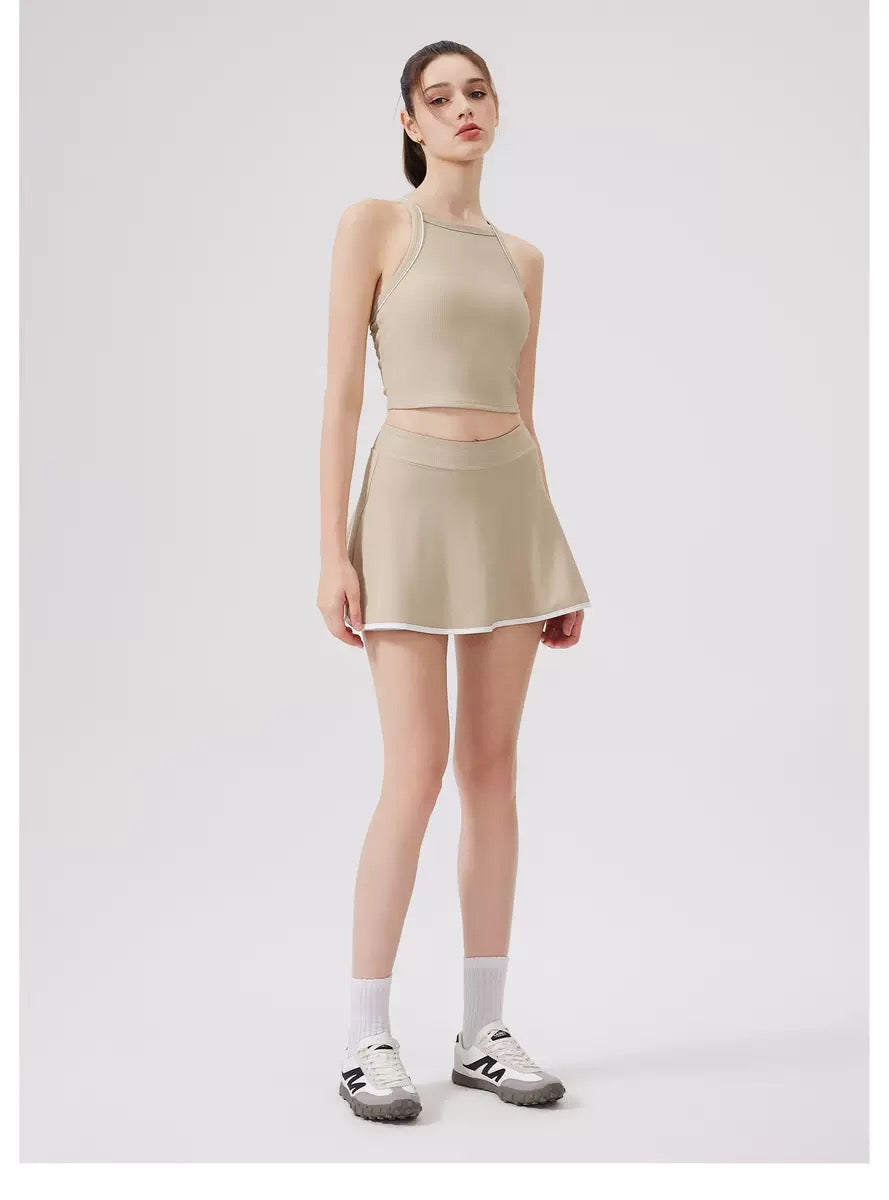 「Rosé」Ribbed Skirt for Dance Tennis Yoga Daily